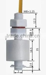 E-5continents 5CFS-P35 Small Size Magnetic Level Switch PP/white/vertically Installation thumbnail-1