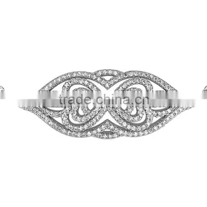 CYW Elegance Micropave Setting Hot New Products for 2015 925 Silver Bracelet thumbnail-3