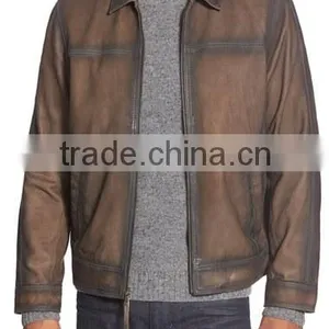 Black Shade Brown Leather Jacket thumbnail-1