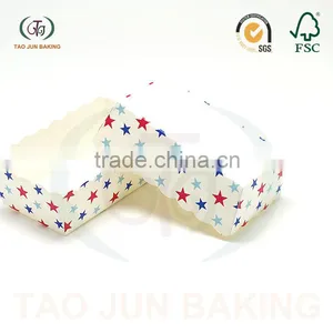 Food Grade Rectangle Shaped Disposable Paper Cake Baking Cups Cupcake Liners Lace Edge thumbnail-1