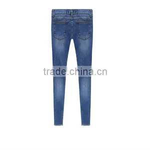 2014 Hot Sale Wholesale Women Jean Pants Denim Blue Lady Skinny Pencil Denim Jean Pants Price Cheapest Hot thumbnail-6