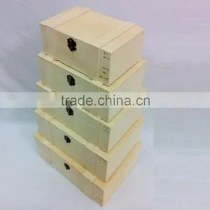 Set of 5 Unfinished Wooden Box Wholesale Poplar thumbnail-1