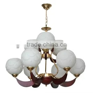 Lobby Pendant Light/glass Ball Chandelier White,decorate Wooden Lighting thumbnail-1