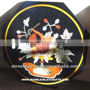 Round Inlaid Coffee Table Top thumbnail-1