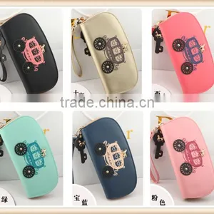 2015 Low MOQ Purse Cheap Oval Carriage Shape Design Clutch Wallet With Tote Band thumbnail-2