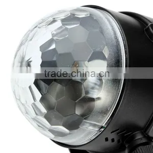 Auto Sound Activated 3W RGB LED Crystal Magic Rotating Ball Effect LED Stage Light for KTV Mas Party Wedding Show Club Disco DJ thumbnail-5