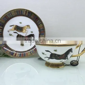 Pretty Design Floral Pattern Bone China Wholesale Coffee Tea Cup And Saucer Set thumbnail-1