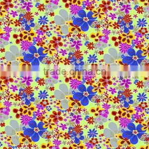 Polyester Taffeta Flower Print Fabric thumbnail-1