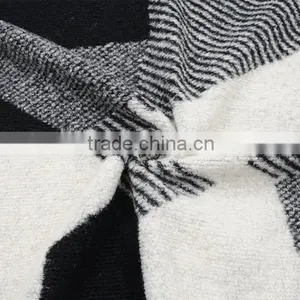 2016 Black and White New Jacquard Design Wool Blend Fabric for Woman's Overcoat Quality Choice thumbnail-3