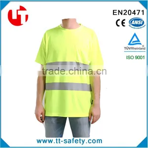 High Visibility Fluorescence Safety T-shirt Heat Reflective Clothing thumbnail-1