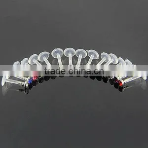 Labret Chin Tragus Lip Bars Rings Gem Body Piercing thumbnail-1