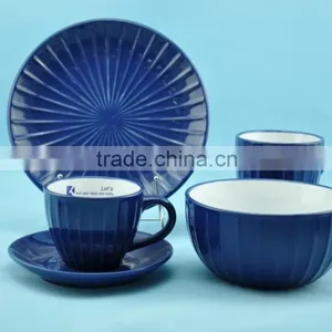 2015 Newly Designed Stoneware Stripe Pattern Dinnerset thumbnail-3