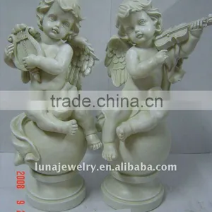White Porcelain Angel Figurine,Resin Indoor Decorative Angel Statue,Small Size White Color Resin Angel Figurine, thumbnail-1