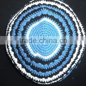Jewish Kippah Hat Yamaka Hat Skull Cap / 100% Cotton Hand-made Muslim Caps thumbnail-3