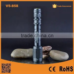 V5-858 High Quality XM-L T6 Led High Power Torch Zoomable Waterproof LED Torch Light thumbnail-1