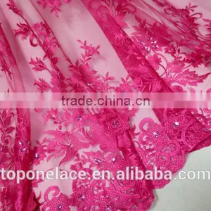 High Quality French Lace Fabric African Bridal Lace Fabrics Embroidery Lace Fabric for Wedding Dress thumbnail-5
