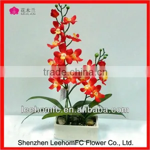 Potted Flowers Crafts Silk Orchid Artificial Fabric Flowers thumbnail-1