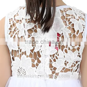 Latest Kids Fairy Angel Party Shining Star Pure White Net Lace Stain Long Baby Dress Frocks thumbnail-5