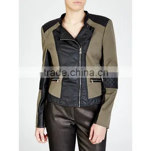 Lady's Fashion Style Faux Leather Fringe Jacket, Black thumbnail-2