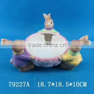 Easter Gift Ceramic Bowl and Knife With Rabbit Figurine thumbnail-3