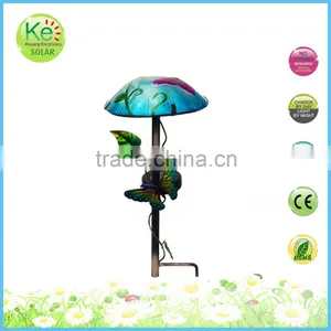 Mushroom With Insect Metal Stake Solar Panel Light thumbnail-1