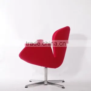 China Manufacturer Arne Jacobsen Red Wool Swan Chair Replica thumbnail-3