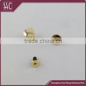 8mm Alloy Light Gold Metal Screw Rivet thumbnail-1
