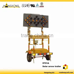 HX-ST01A Solar LED Traffic Trailer Mounted Arrow Board With 15 Or25 Lights thumbnail-1