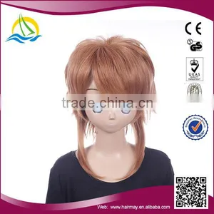 High Quality High Temperature Fiber Short Brown Cosplay Wig thumbnail-1