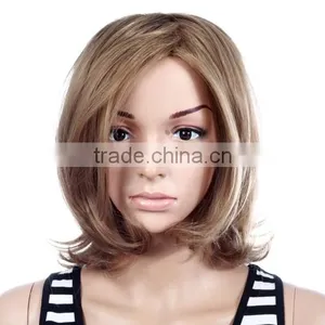 Black/blond/brown/grey Kinky Curly Synthetic Lace Hair Wig Cheap Bangs Artificial Wig thumbnail-4