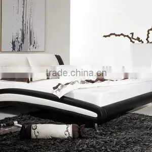 2013 Bedroom Furniture Hot Sale Bed Design Leather Double Bed thumbnail-1