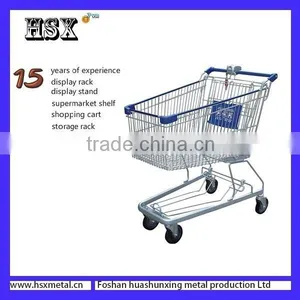 Powder Coating/chrome-plate Double Layer Shopping Cart HSX-908 thumbnail-5