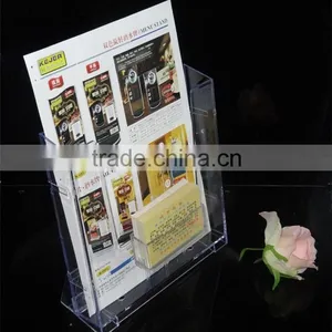 Custom Wholesale Acrylic Brochure Holder With Business Card Holder thumbnail-1