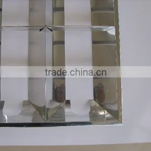 598x 598 Recessed Fluorescent Grille Lighting Fixture Matt Aluminum Reflector thumbnail-2