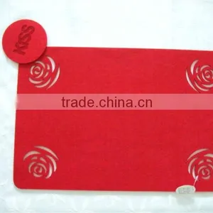 Valentin's Red Rose Felt Placemat and Coaster thumbnail-1