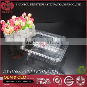 Vented Plastic Vegetable Container APET Material Crystal-clear DY-H1600 thumbnail-1