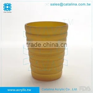 Gold Brass Acrylic Water Tumbler, Barware Mugs, Drinkware Cups thumbnail-1