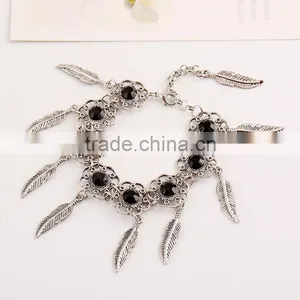 Leaf Alloy Tassel With Resin Diamon Bracelet 2016 Tassel thumbnail-4