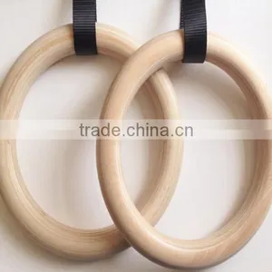 Portable Olympic Gymnastics Rings Home Fitness Gymnastics Wooden Rings for Crossfit Strength Training thumbnail-2