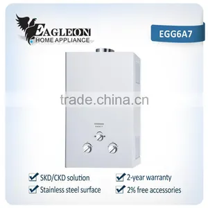 High Efficient 6L Stainless Steel Portable Instant Flue Type Gas Water Heater EGG6A7 thumbnail-1