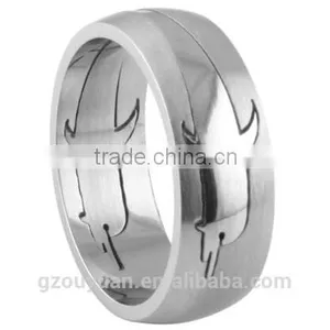 316L Stainless Steel Ring, Wholesale Stainess Steel Ring, Ainimal Ring, Dolphin Design Steel Ring thumbnail-1