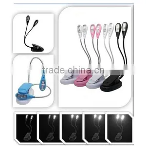 Rechargeble Gooseneck Dual Head 4 LED Clip Book Light Rechargeable Emergency Light thumbnail-2