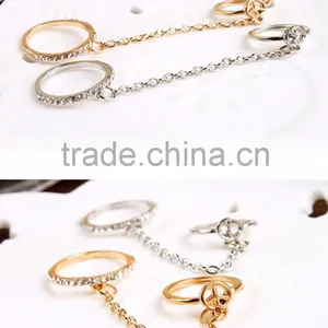 Fashion New Design Summer 2016 Silver Chain Gold Knuckle Rings thumbnail-2