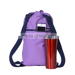 Wholesale Promotional Blank 100% Cotton Canvas Drawstring Backpack thumbnail-4