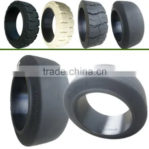 High Quality Smooth Pattern Press on Solid Tyres 15x5x11 1/4 16x7x10 1/2 18x7x12 1/8 for Sale thumbnail-1
