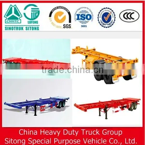 Factory Price 3 Axles 40 ft Skeleton Container Trailer , 20 ft Skeleton Semi Trailer Container Chassis thumbnail-1