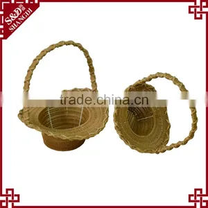 Food Grade Plastic Wicker Flower Girl Basket Decorative Empty Gift Basket thumbnail-1