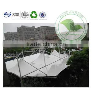 Low Cost Waterproof White PVC Coated Fabric Tensile Building thumbnail-1