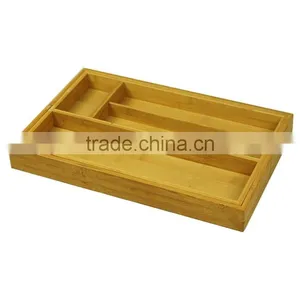 Store More Beautiful and Durable Bamboo Expandable Utility Drawer Cutlery Organizer thumbnail-3