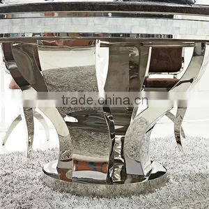 Hot Design Modern Stainless Steel Hotel Table With Marble Hotel Console Table Set thumbnail-3